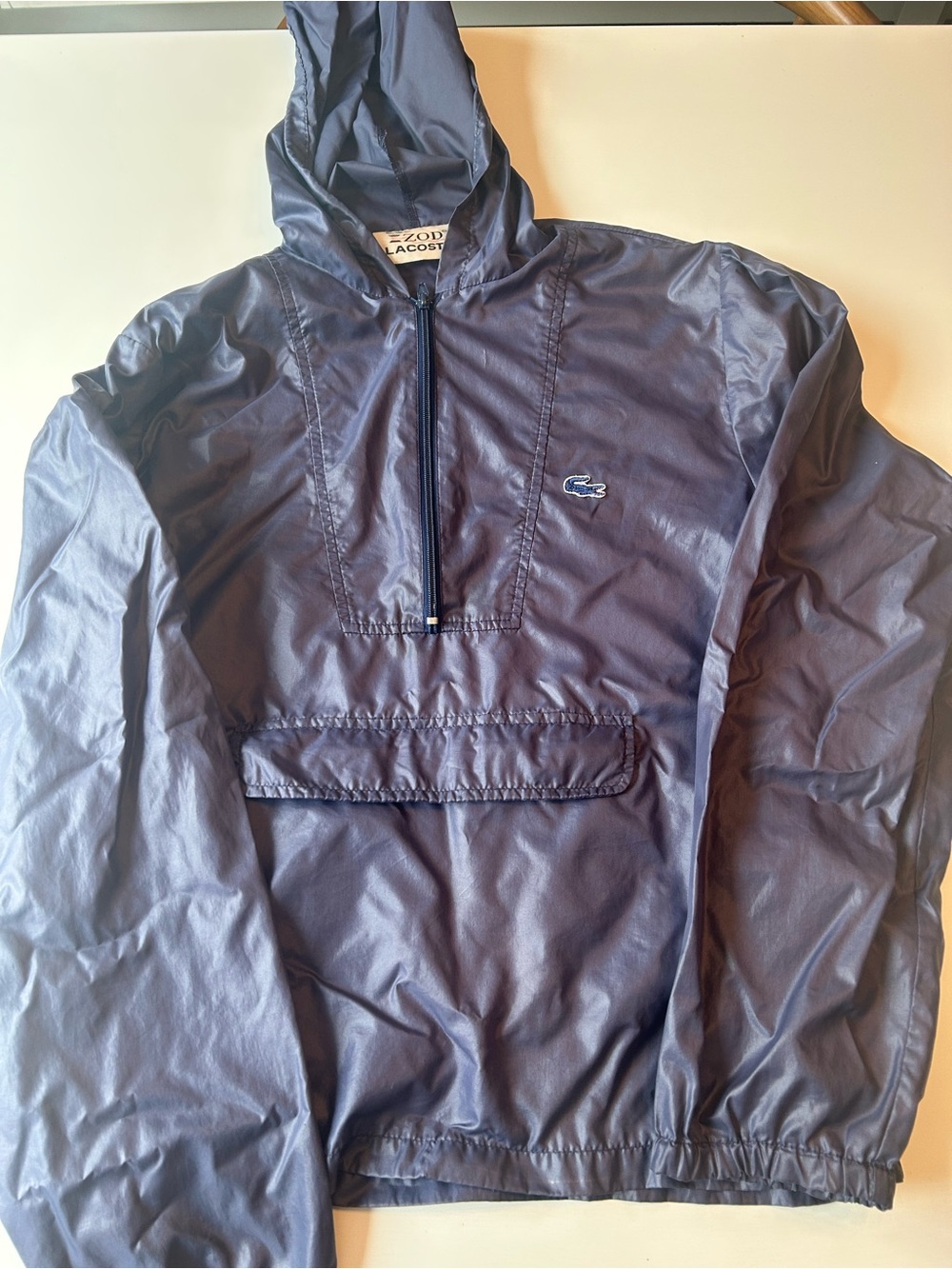 Lacoste Navy Hooded Windbreaker Pullover